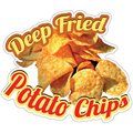 Signmission Deep Fried Potato Chips Decal Concession Stand Food Truck Sticker, D-DC-12 Deep Fried Potato Chips19 D-DC-12 Deep Fried Potato Chips19